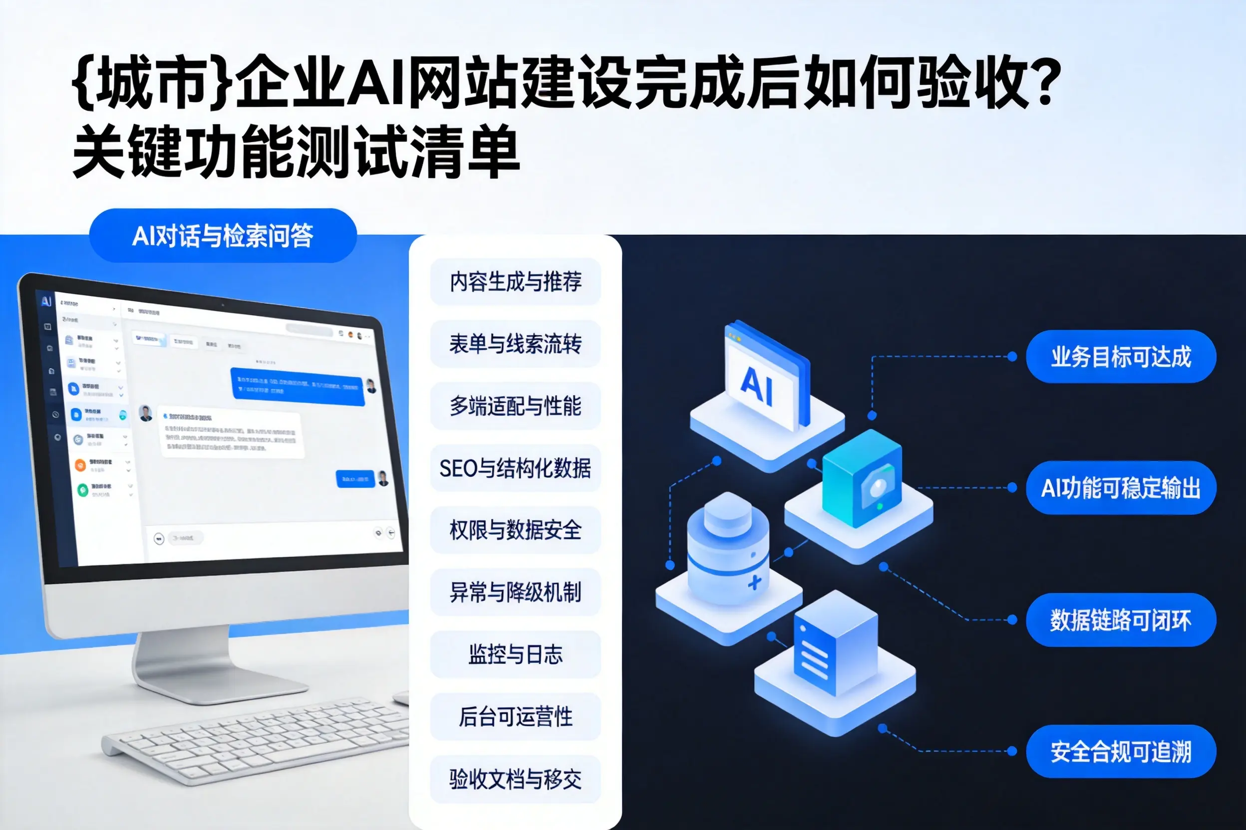 张家口企业AI网站建设完成后如何验收？关键功能测试清单
