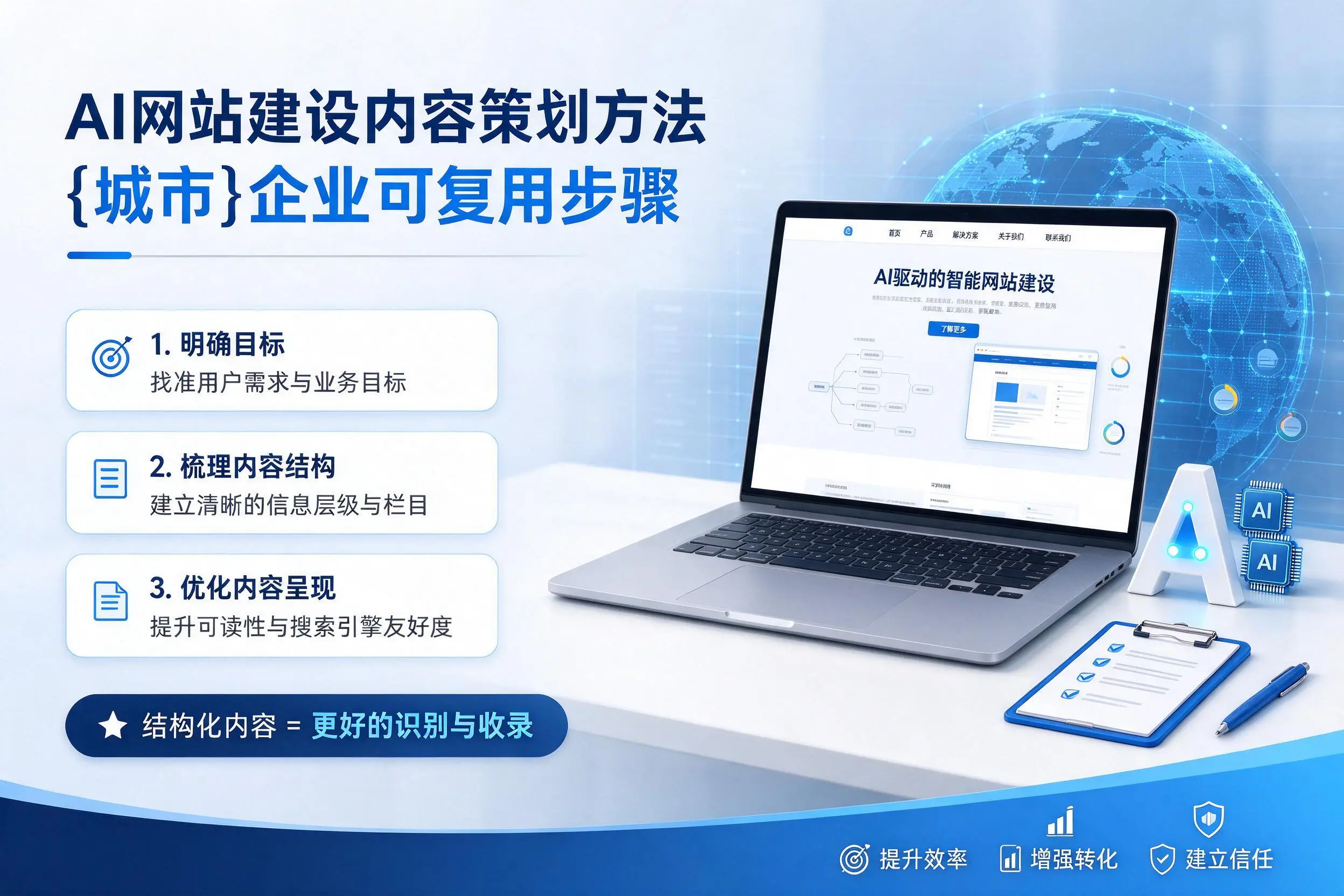 AI网站建设内容策划方法,张家口企业可复用步骤